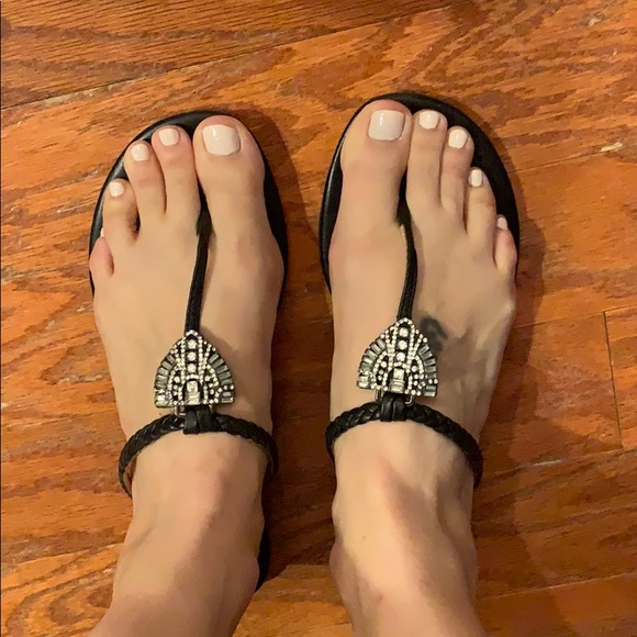 Badgley Mischka Shoes - Badgley Mischka Rhinestone Thong Sandals